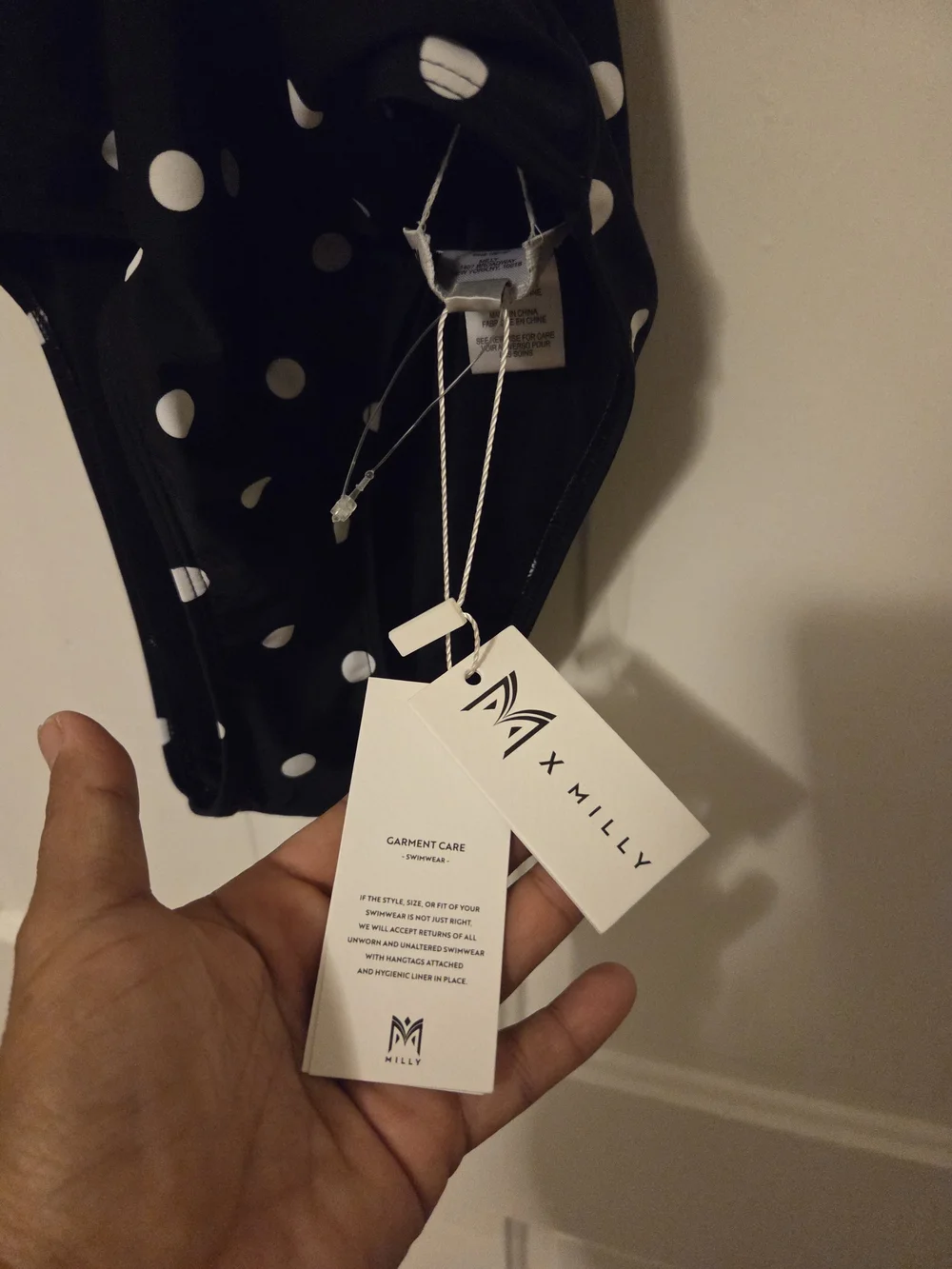 Milly Black and White Polka Dot One-Piece Swimsuit= Size M